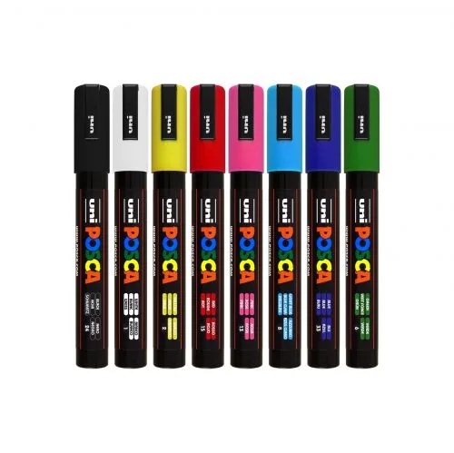 Набор акриловых маркеров Uni Posca Markers PC-5M, 8set.