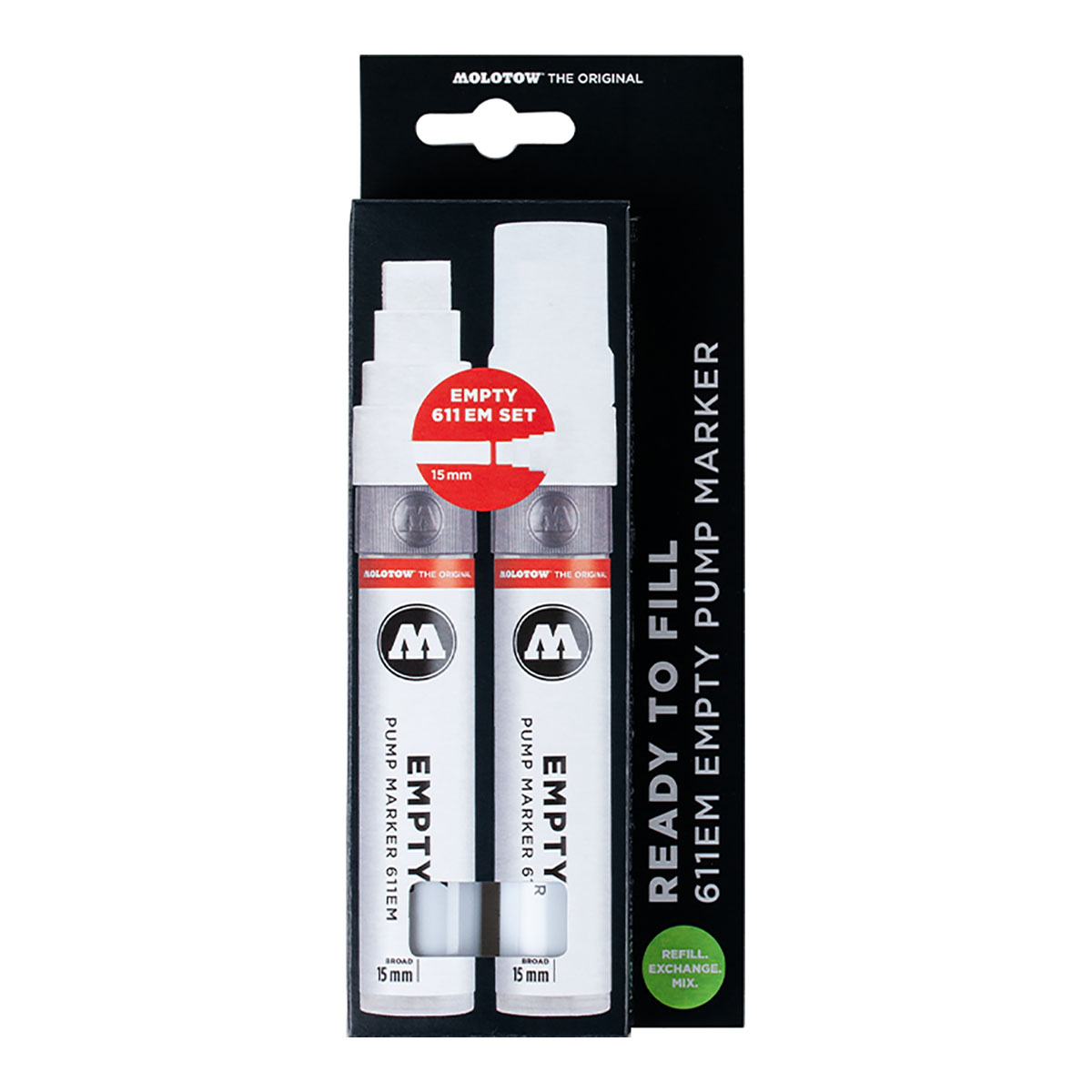 Набор Molotow 611EM Empty Marker 15 mm и Refill Extension Set