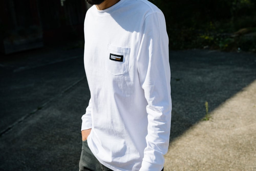 Лонгслів MONTANA LONGSLEEVE T-SHIRT WITH LOGO LABEL – WHITE — изображение 3