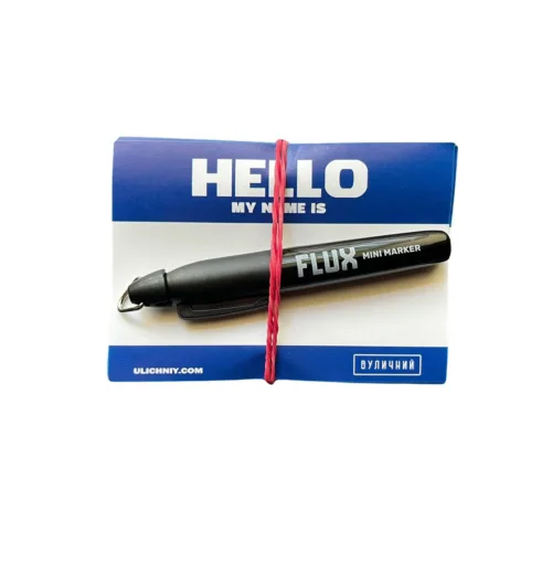 Набір Стікерів Hello my Name is (100шт) Сині + Маркер Flux