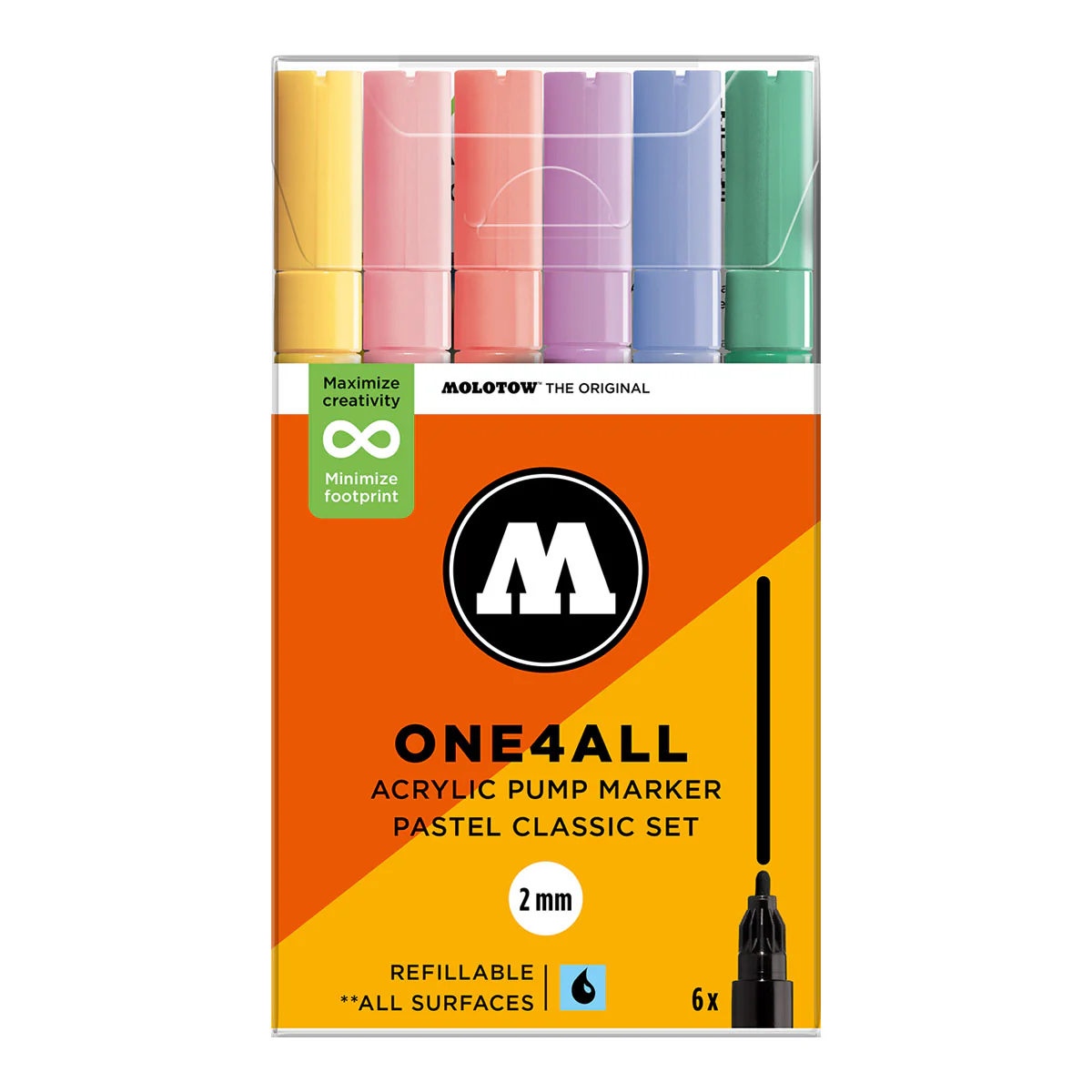 Набір Акрилових Маркерів Molotow ONE4ALL 127HS 6set Pastel Classic (6 шт)