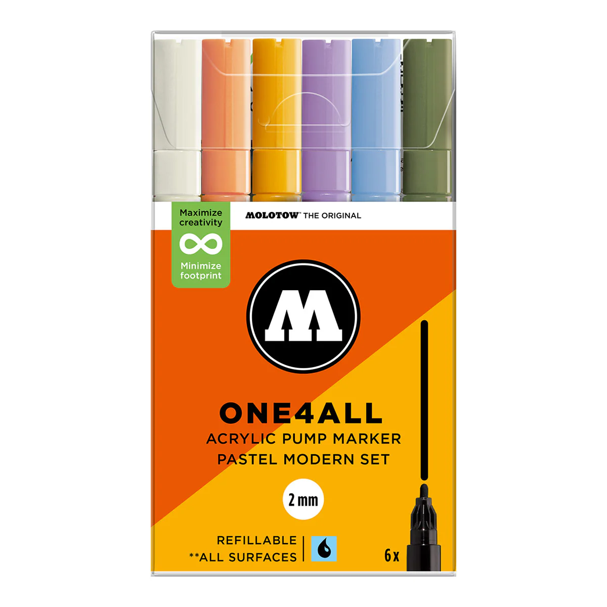 Набір Акрилових Маркерів Molotow ONE4ALL 127HS 6set Pastel Modern (6 шт )