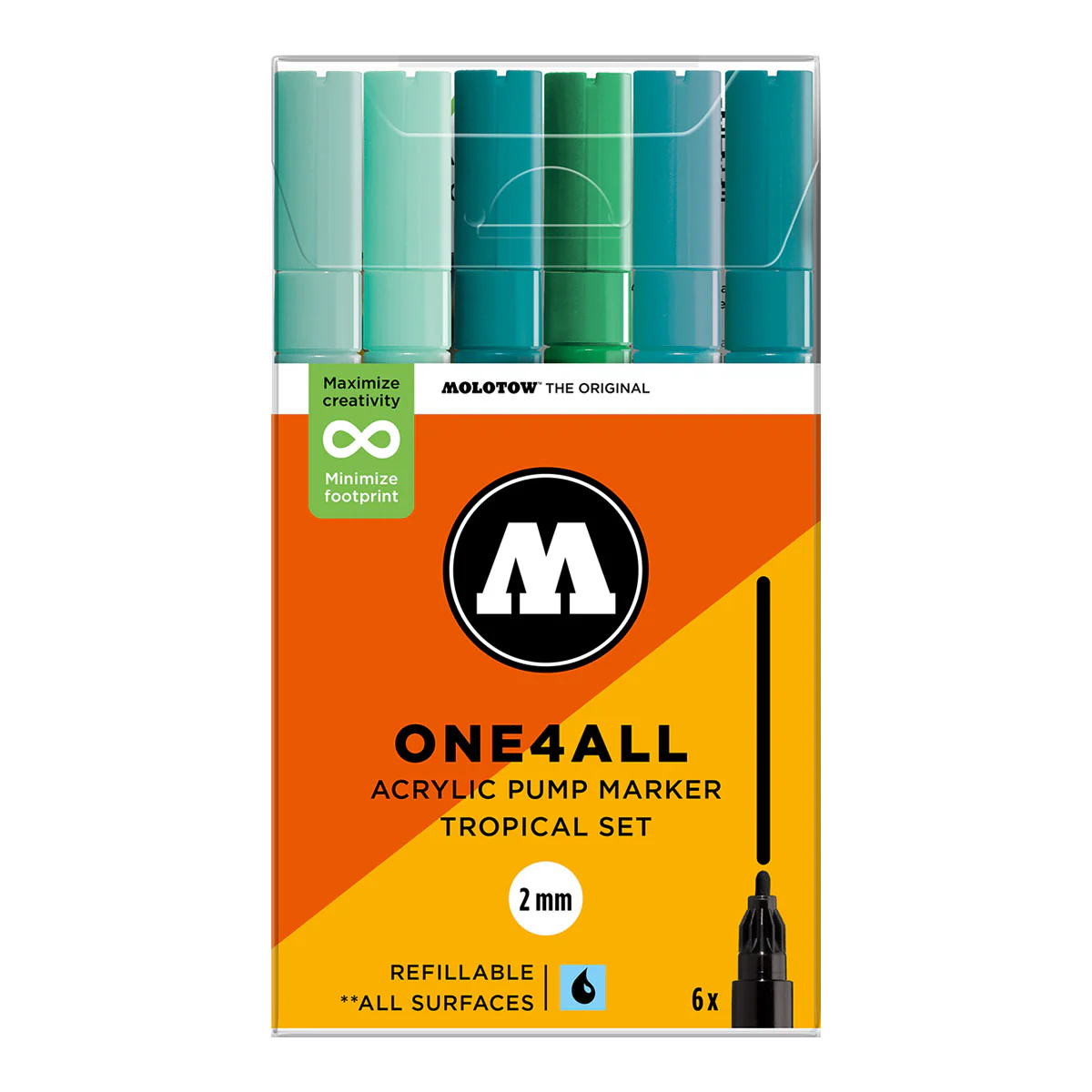 Набір Акрилових Маркерів Molotow ONE4ALL 127HS 6set Tropical (6 шт)