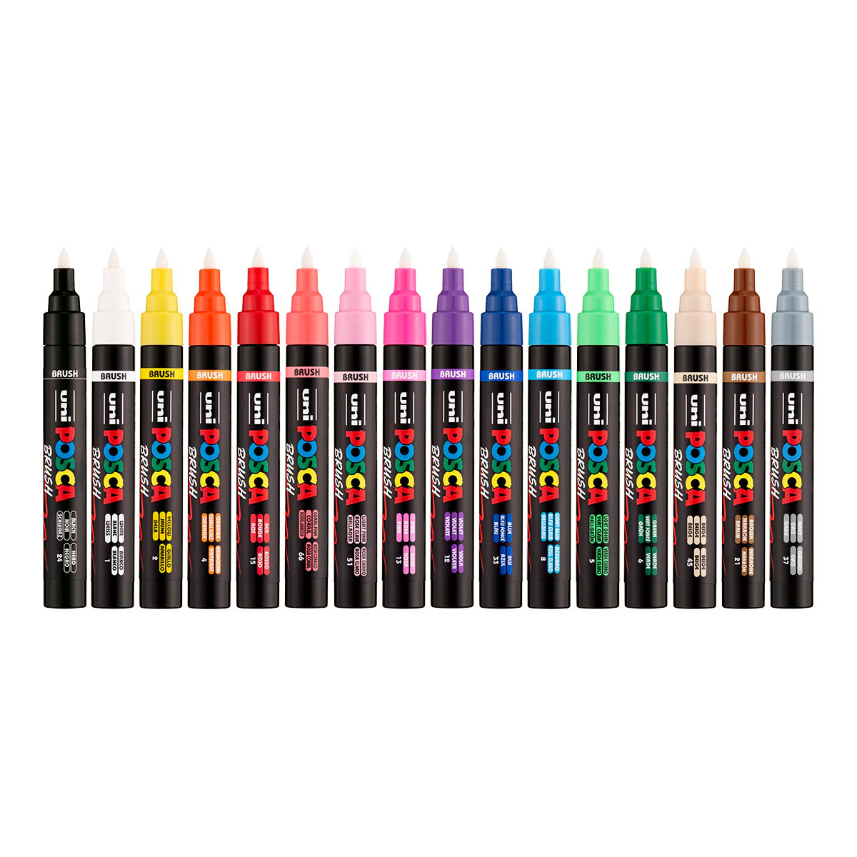 Акриловий Маркер Uni Posca Marker PC-5BR, Brush Pen 1-4 mm — изображение 3