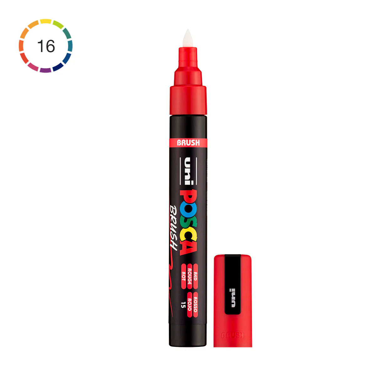 Маркер акриловый Uni Posca Marker PC-5BR, Brush Pen 1-4 mm